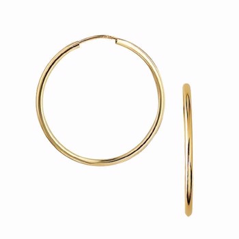 Aagaard Lady shiny 14 kt red gold Ear creoles, Ø 30 mm x 1.8 mm